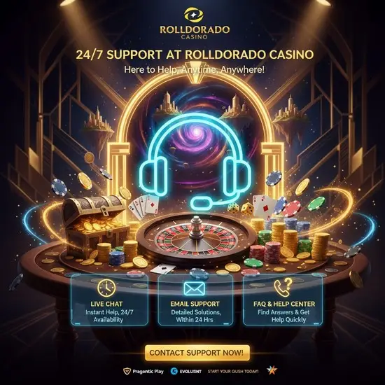 24/7 Support im RollDorado Casino 🎧⭐